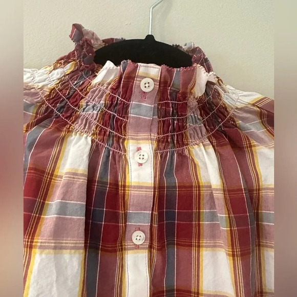 Something Navy - Jamie Ruffle Sleeve Plaid Button Up XS M0341 - Picture 7 of 12